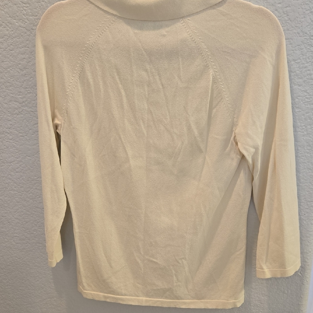 Banana Republic Tan Cream Button Down Shirt with Tie Front - Picture 7 of 11